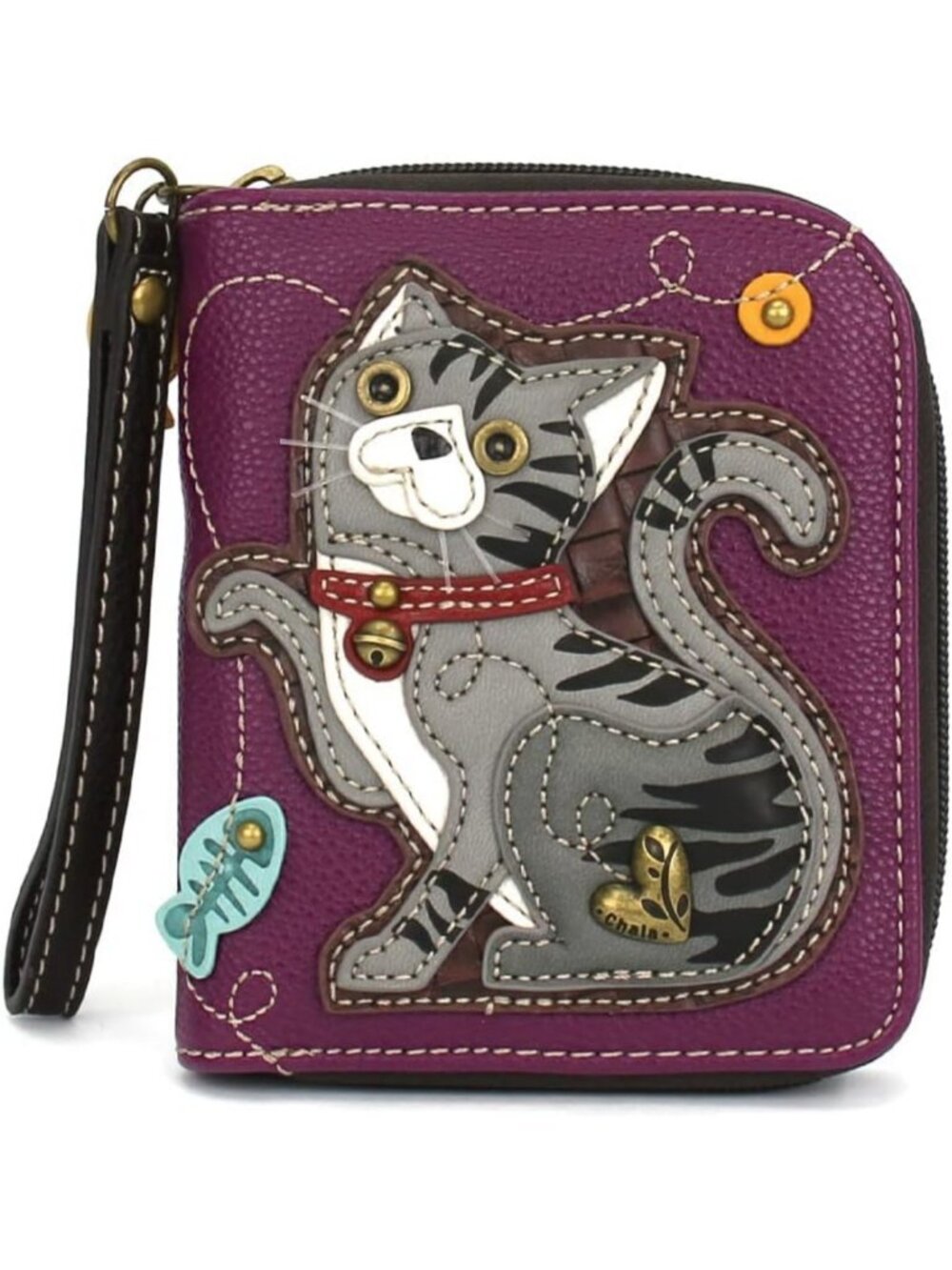 Stylish Zip Around Wallet & Wristlet, 8 Card Slots, Durable PU Leather - Gray